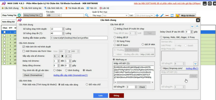 Cấu Hình Proxy Cho Phần Mềm Max Care